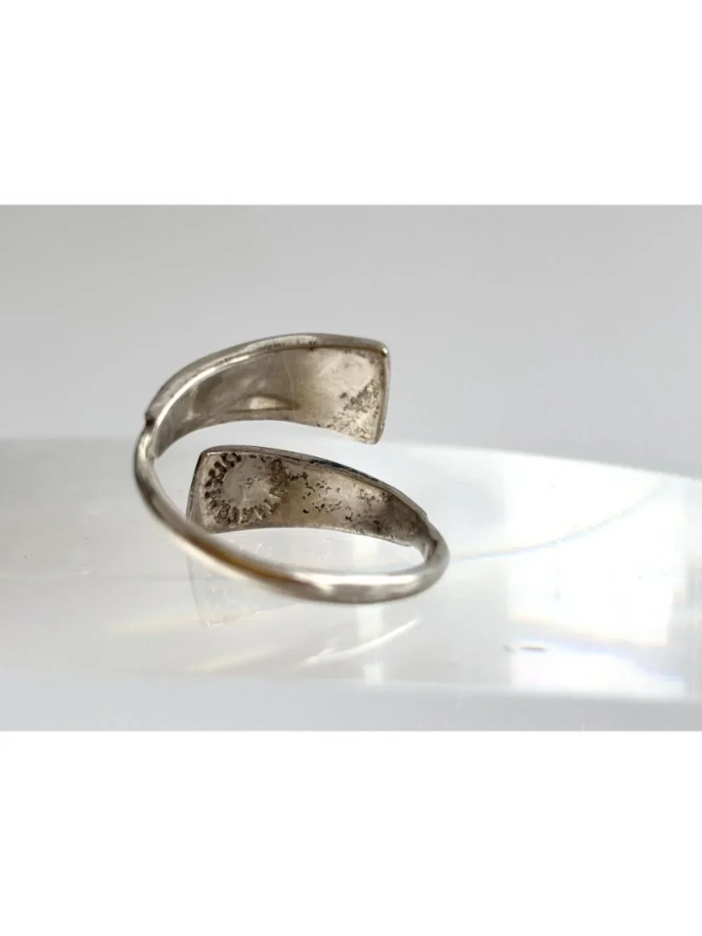 Mother of Pearl Inlay Wrap Taxco, Mexico Sterling Silver 925 Vintage Ring - sz 8